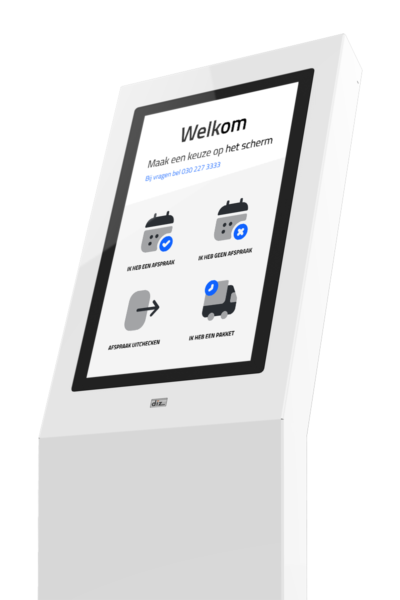 Kiosk Digitale Receptie met aanmeldmenu