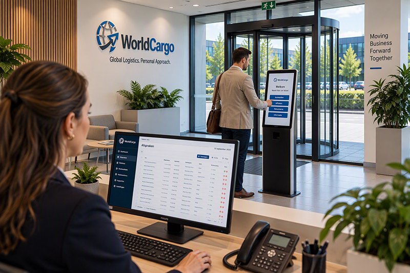 Ontvangst bij Logistiek Bedrijf met Digitale Receptie
